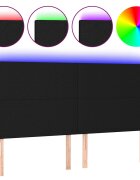 vidaXL Čelo postele s LED čierne 160x5x118/128 cm látka