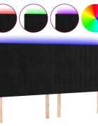 vidaXL Čelo postele s LED čierne 180x5x118/128 cm zamat