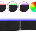 vidaXL Čelo postele s LED čierne 180x5x78/88 cm zamat