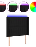 vidaXL Čelo postele s LED čierne 83x16x118/128 cm látka