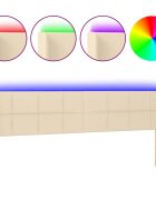 vidaXL Čelo postele s LED krémové 183x16x78/88 cm látka