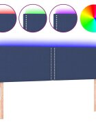 vidaXL Čelo postele s LED modré 144x5x78/88 cm látka