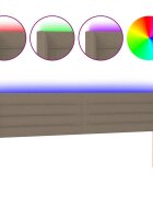 vidaXL Čelo postele s LED sivohnedé 183x16x78/88 cm látka