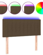 vidaXL Čelo postele s LED tmavohendé 100x5x78/88 cm látka