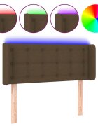 vidaXL Čelo postele s LED tmavohendé 83x16x78/88 cm látka