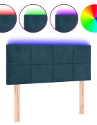vidaXL Čelo postele s LED tmavomodré 80x5x78/88 cm zamat