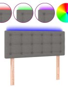vidaXL Čelo postele s LED tmavosivé 100x5x78/88 cm látka