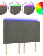 vidaXL Čelo postele s LED tmavosivé 147x16x118/128 cm zamat