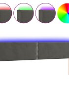 vidaXL Čelo postele s LED tmavosivé 203x16x78/88 cm zamat