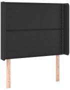 vidaXL Čelo postele so záhybmi čierne 103 x 16 x 118/128 cm umelá koža