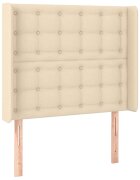 vidaXL Čelo postele so záhybmi krémové 83x16x118/128 cm látka