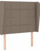 vidaXL Čelo postele so záhybmi sivohnedé 103x23x118/128 cm látka