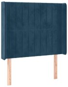 vidaXL Čelo postele so záhybmi tmavomodrá 103x16x118/128 cm zamat