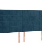 vidaXL Čelo postele so záhybmi tmavomodrá 163x23x118/128 cm zamat