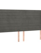 vidaXL Čelo postele so záhybmi tmavosivé 183x23x118/128 cm zamat