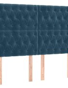 vidaXL Čelo postele tmavomodré 160x7x118/128 cm zamatové