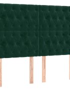 vidaXL Čelo postele tmavozelené 160x7x118/128 cm zamatové