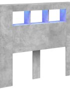vidaXL Čelo s LED betónovo sivé 120x185x1035 cm kompozitné drevo