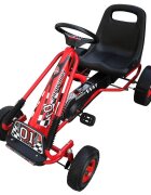 vidaXL Červený pedálový go-kart s nastaviteľným sedadlom