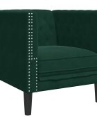 vidaXL Chesterfield Pohovka Tmavozelená zamatová