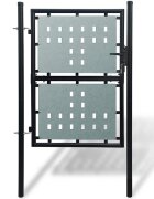 vidaXL Čierna jednokrídlová plotová bránka 100x200 cm