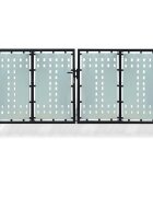 vidaXL Čierna jednokrídlová plotová bránka 300x125 cm