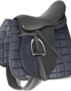 vidaXL Čierna sedlo sada pre jazdu na koni 175" reálna koža 18 cm 5-v-1
