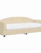 vidaXL Denná posteľ s matracom krémová 80x200 cm látka