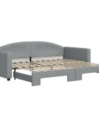 vidaXL Denná posteľ s rozkladacou posteľou bledosivá 90x200 cm látka