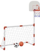vidaXL Detská futbalová a basketbalová súprava s loptičkami 98x50x70cm