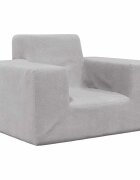 vidaXL Detská pohovka bledosivá mäkký plyš