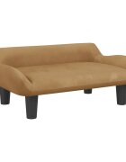 vidaXL Detská pohovka hnedá 70x40x24 cm zamat
