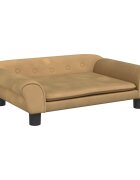 vidaXL Detská pohovka hnedá 70x45x26 cm zamat