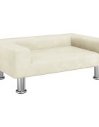 vidaXL Detská pohovka krémová 70x45x265 cm zamat