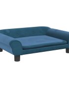 vidaXL Detská pohovka modrá 70x45x26 cm zamat