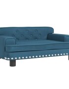 vidaXL Detská pohovka modrá 70x45x30 zamat