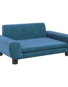 vidaXL Detská pohovka modrá 70x45x33 zamat