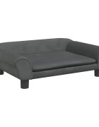 vidaXL Detská pohovka tmavosivá 70x45x26 cm zamat