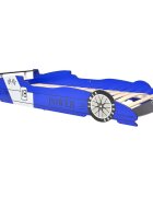 vidaXL Detská posteľ pretekárske auto 90x200 cm modrá