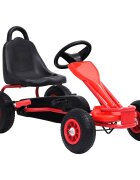 vidaXL Detská šľapacia motokára s pneumatikami červená