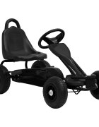 vidaXL Detská šľapacia motokára s pneumatikami čierna