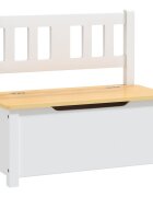 vidaXL Detská úložná lavica biela a béžová 60x30x55 cm MDF