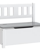 vidaXL Detská úložná lavica biela a šedá 60x30x55 cm MDF