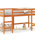 vidaXL Detská vyvýšená posteľ rebrík vosková 80x200cm masívna borovica