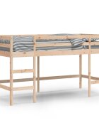 vidaXL Detská vyvýšená posteľ s rebríkom 90x200 cm masívna borovica
