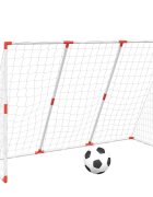 vidaXL Detské futbalové bránky s loptami 2v1 biele 184x64x124 cm
