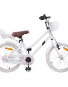 vidaXL Detský bicykel 18 Palcov pre deti od 5 do 7 rokov Biela