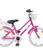 vidaXL Detský bicykel 18 Palcov pre deti od 5 do 7 rokov Tmavo ružová