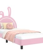 vidaXL Detský rám na posteľ s čelom Ružová 90 x 190 cm PU