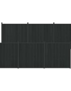 vidaXL Diel plotu 6 ks 1055 x 1865 cm WPC a hliník Čierna